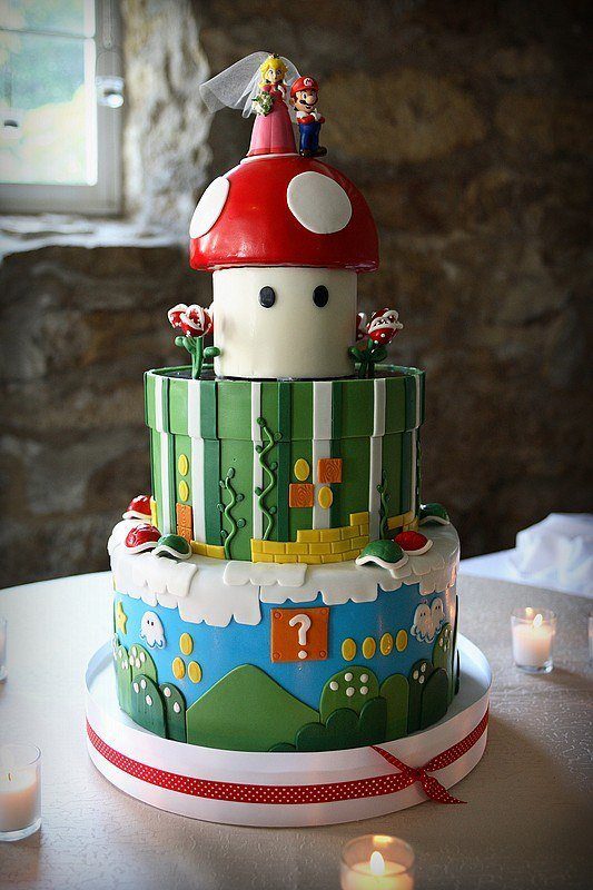 Super Mario World Wedding Cake