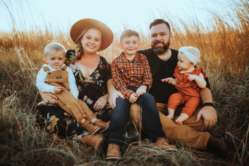 Adam Frick with his family